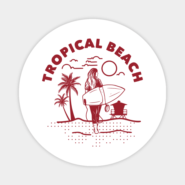 Tropical beach Magnet by LaRaf97